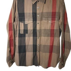 Burberry Brit plaid cotton button up collared shirt large